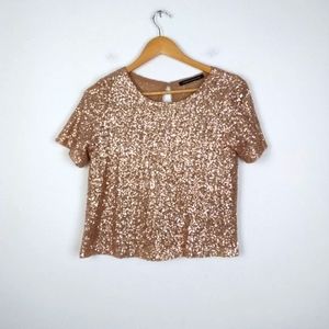 💥 Foreign Exchange Sparkly Short Sleeve Top, See Measurements